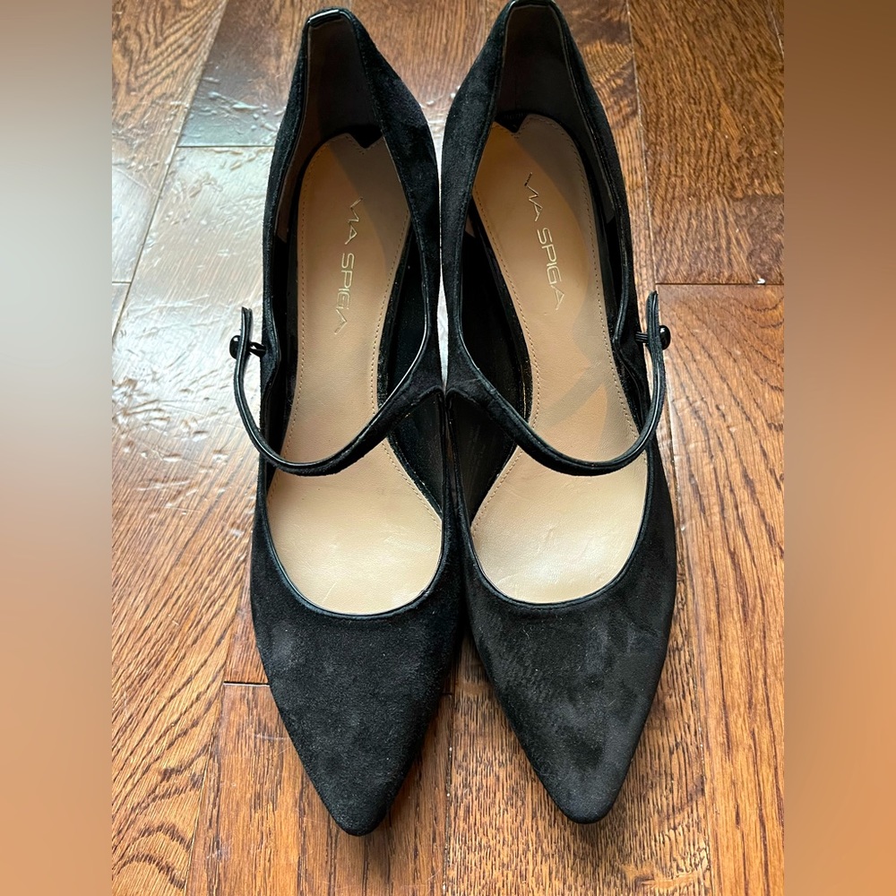 VIA SPIGA black suede Mary Jane pumps size 8.5